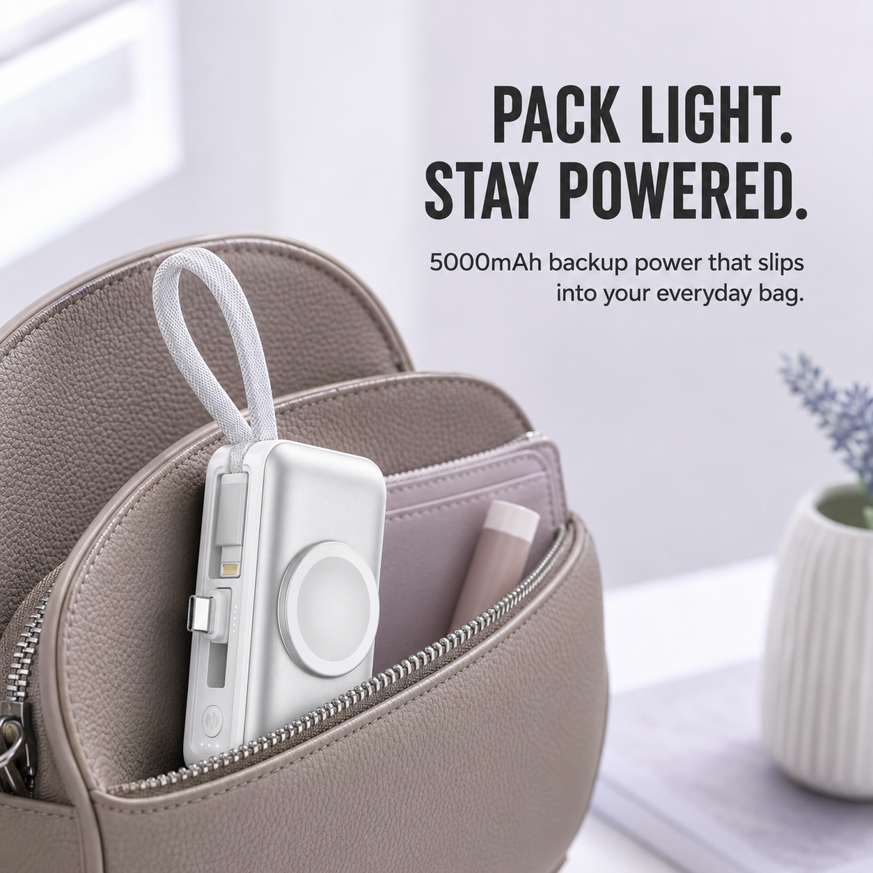 🔋 3-in-1 Mini Power Bank – One Compact Charger For All Your Devices