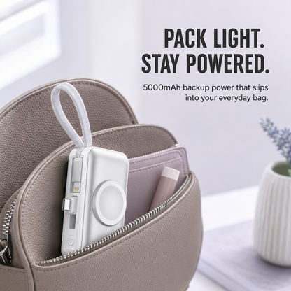 🔋 3-in-1 Mini Power Bank – One Compact Charger For All Your Devices
