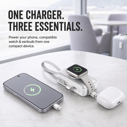 🔋 3-in-1 Mini Power Bank – One Compact Charger For All Your Devices