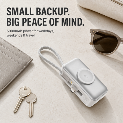 🔋 3-in-1 Mini Power Bank – One Compact Charger For All Your Devices