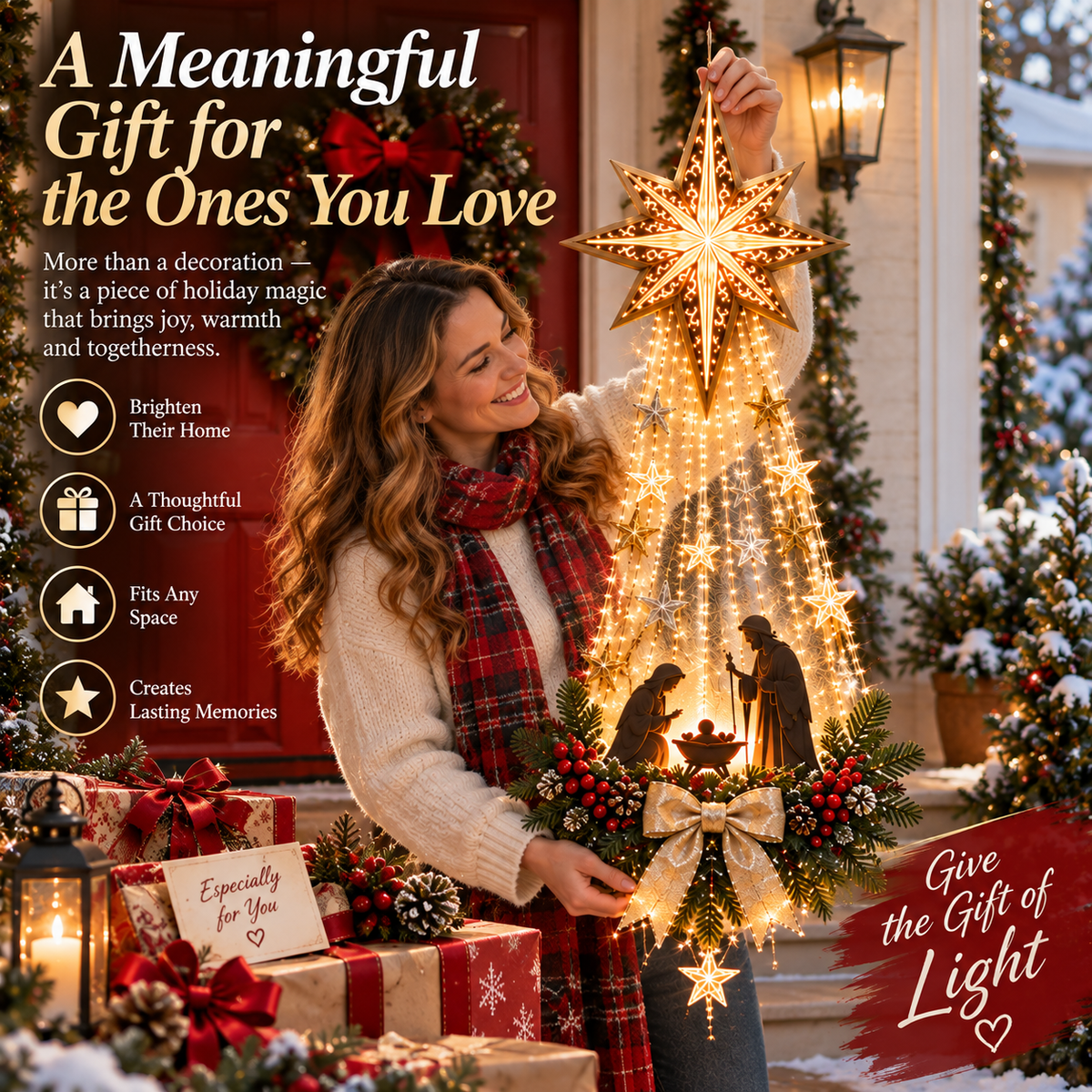 ✝️ Bethlehem Star of Faith™ – Lighted Nativity Wall Decor