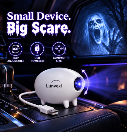 🕷️Halloween Window Projector – 16 Spooky Films, USB Powered