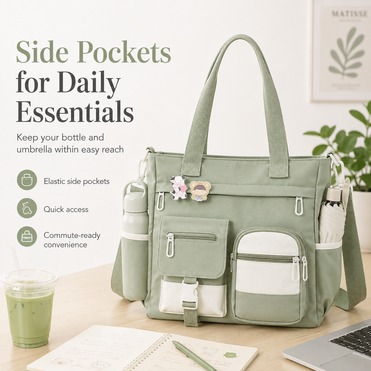🎀👜Large Canvas Shoulder Bag – Perfect for College, Work & Daily Life