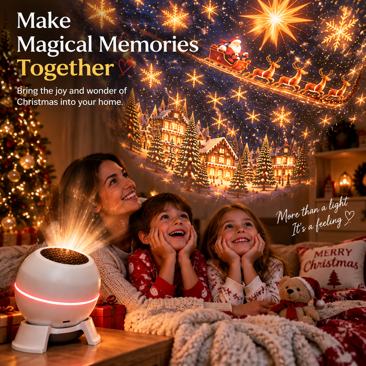 🎄 Christmas Magic Projection Light – Bring Holiday Scenes to Life ✨