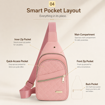 ✨Women's Solid Color Quilted Waterproof Belt Bag✨