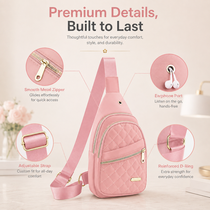 ✨Women's Solid Color Quilted Waterproof Belt Bag✨