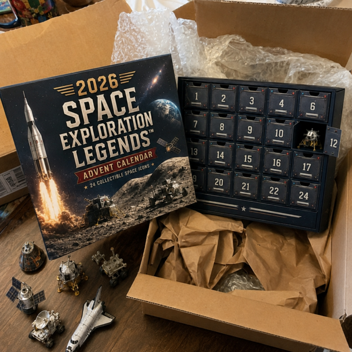 🎉2026 Space Exploration Legends Advent Calendar – 24 Days of Space Missions, 24 Collectible Surprises