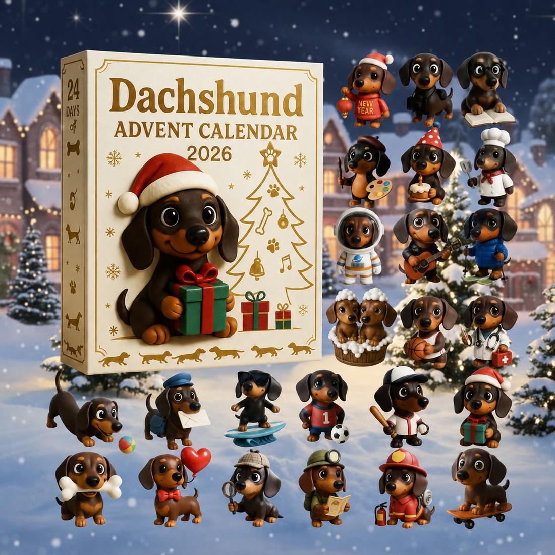 2026 Dachshund Advent Calendar with 24 dachshund surprises