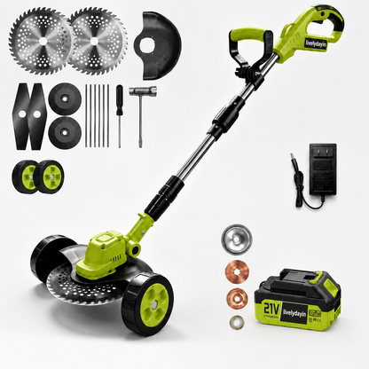 ⚡21V 3-in-1 Cordless String Trimmer, Edger & Mini Mower – 2 Batteries Included