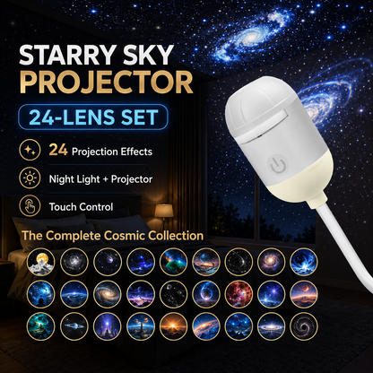 2-in-1 Galaxy Projector Night Light | USB Mini Star & Moon Projector for Bedroom, Adjustable Brightness, 360° Projection
