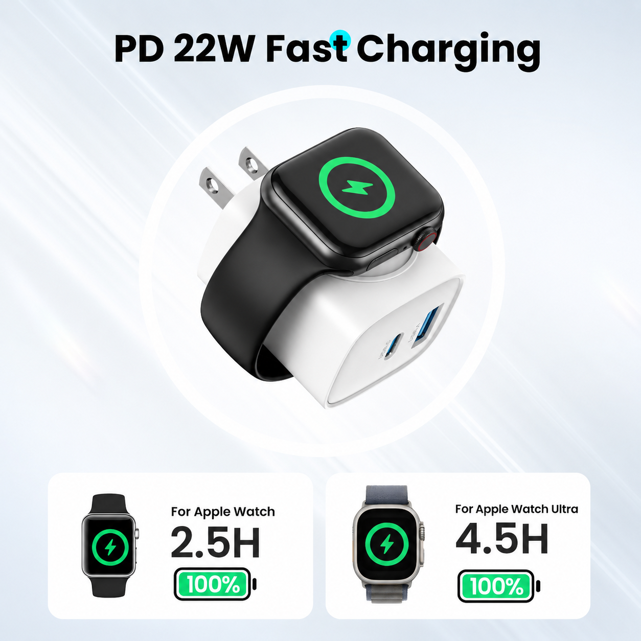🔥 3-in-1 Magnetic Apple Watch Charger | Fast USB-C Wall Charger