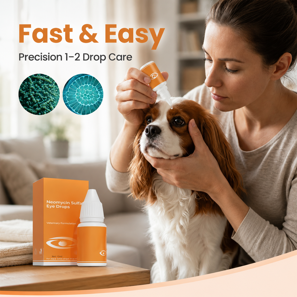 🐶🐱 Neomycin Pet Eye Drops – Vet-Grade Tear Stain Remover for Dogs & Cats ✨