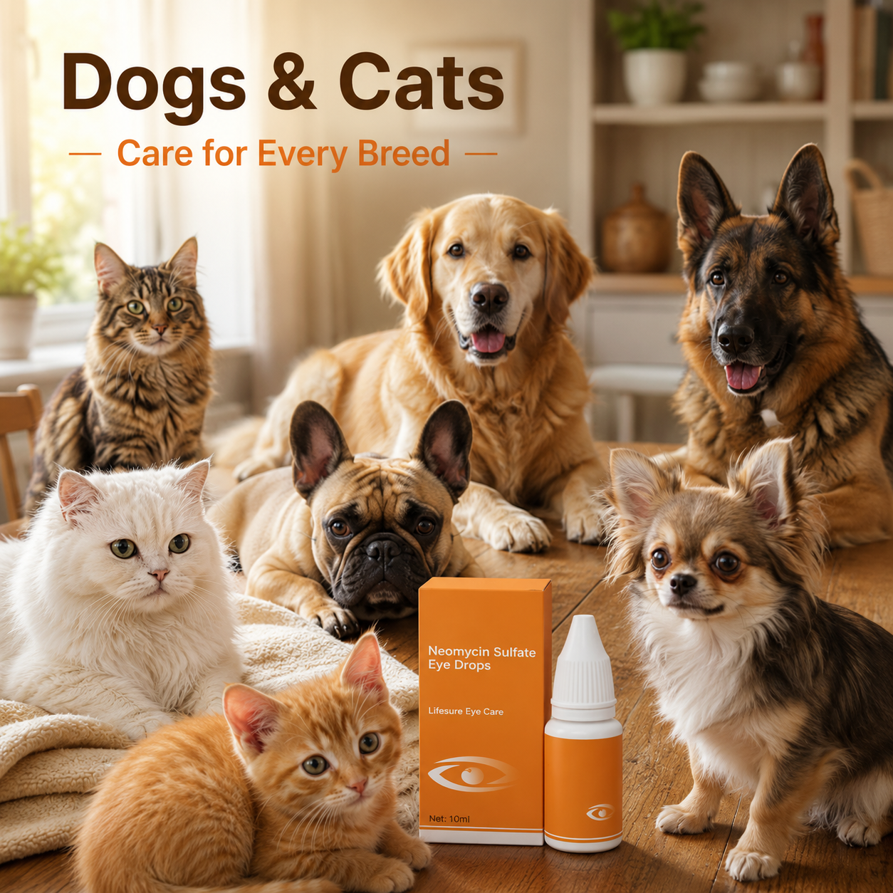 🐶🐱 Neomycin Pet Eye Drops – Vet-Grade Tear Stain Remover for Dogs & Cats ✨
