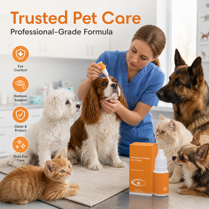🐶🐱 Neomycin Pet Eye Drops – Vet-Grade Tear Stain Remover for Dogs & Cats ✨
