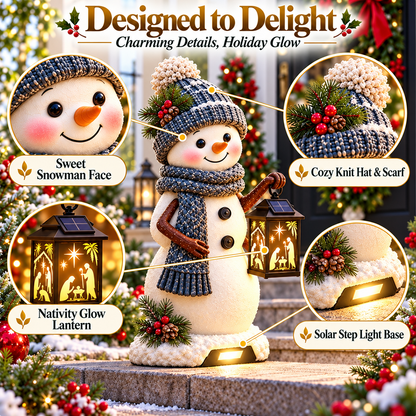 🎉⛄ Last Day 49% Snowman Nativity Glow™ – Solar Christmas Step Light with Holy Family Projection🎉