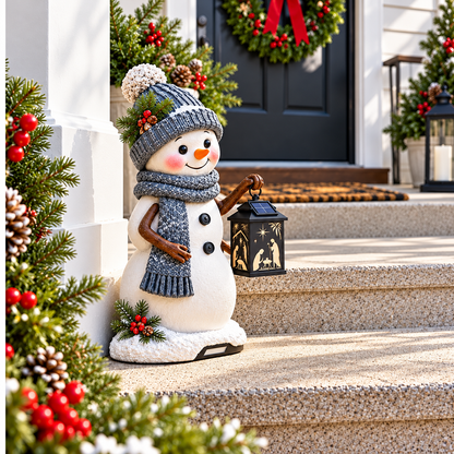 🎉⛄ Last Day 49% Snowman Nativity Glow™ – Solar Christmas Step Light with Holy Family Projection🎉