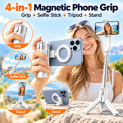 📸✨ Magnetic Phone Grip – Zoomable Selfie Stick & Portable Tripod for Perfect Shots! 🤳🔥