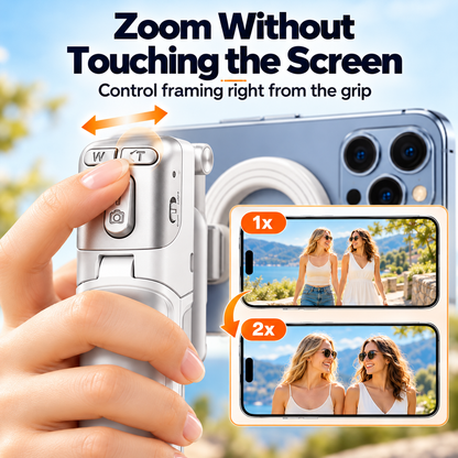 📸✨ Magnetic Phone Grip – Zoomable Selfie Stick & Portable Tripod for Perfect Shots! 🤳🔥