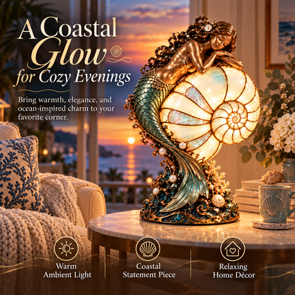 🎀🔥Last Day 49% OFF🧜‍♀️ Moon-Tide Mermaid Nautilus Lamp