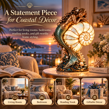 🎀🔥Last Day 49% OFF🧜‍♀️ Moon-Tide Mermaid Nautilus Lamp