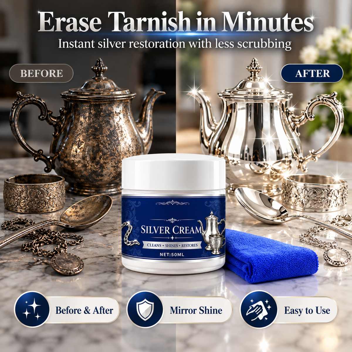 Professional Silver Revival Cream – Fast Shine & Tarnish Care