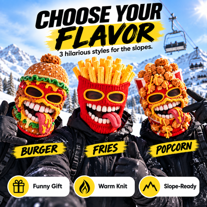 😂Funny Food Knit Balaclava – Warm Full-Face Ski Mask for Winter Adventures