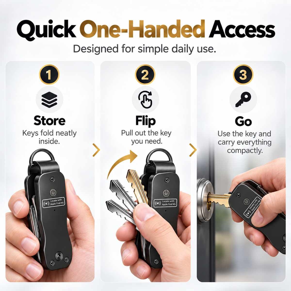 🔑 Smart Key Organizer with Apple Find My – Compact Everyday Key Holder