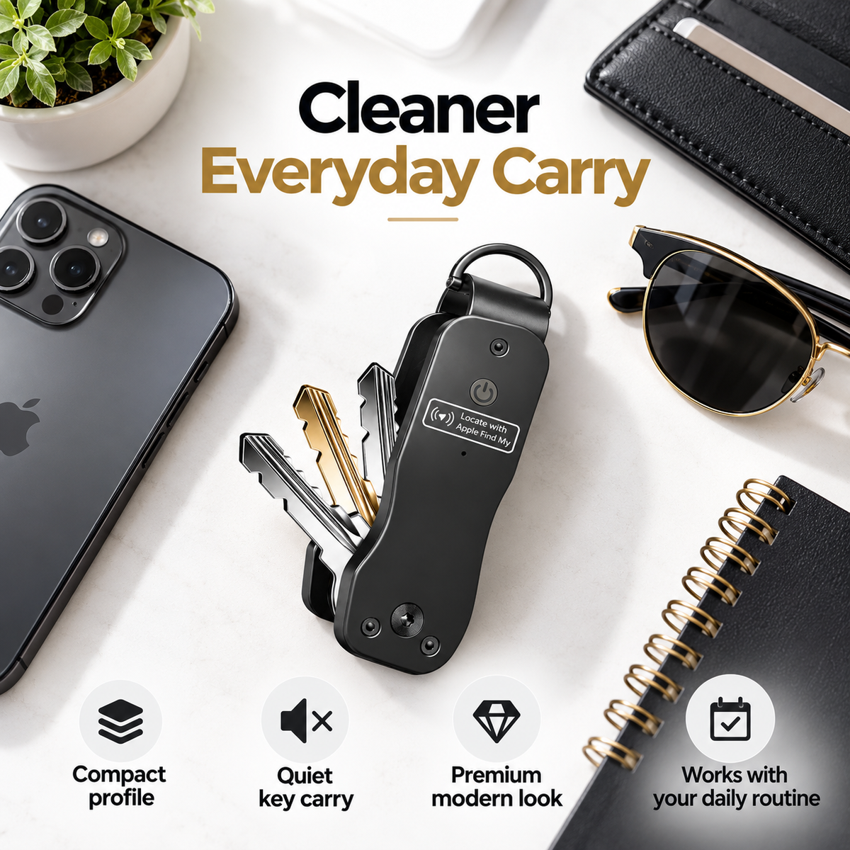 🔑 Smart Key Organizer with Apple Find My – Compact Everyday Key Holder