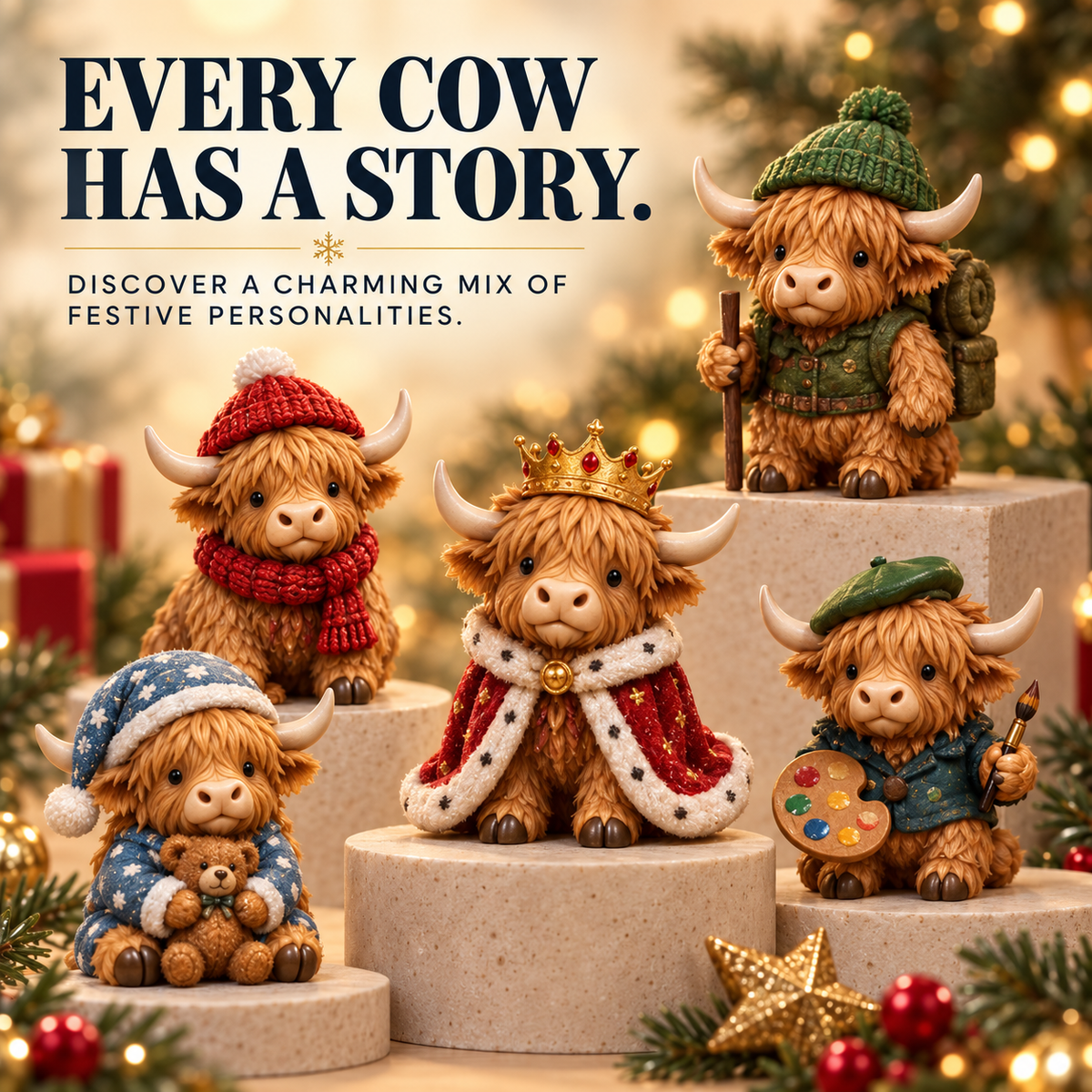 🐮❤️ 24-Day Highland Cow Advent Calendar – 24 Mini Collectible Surprises