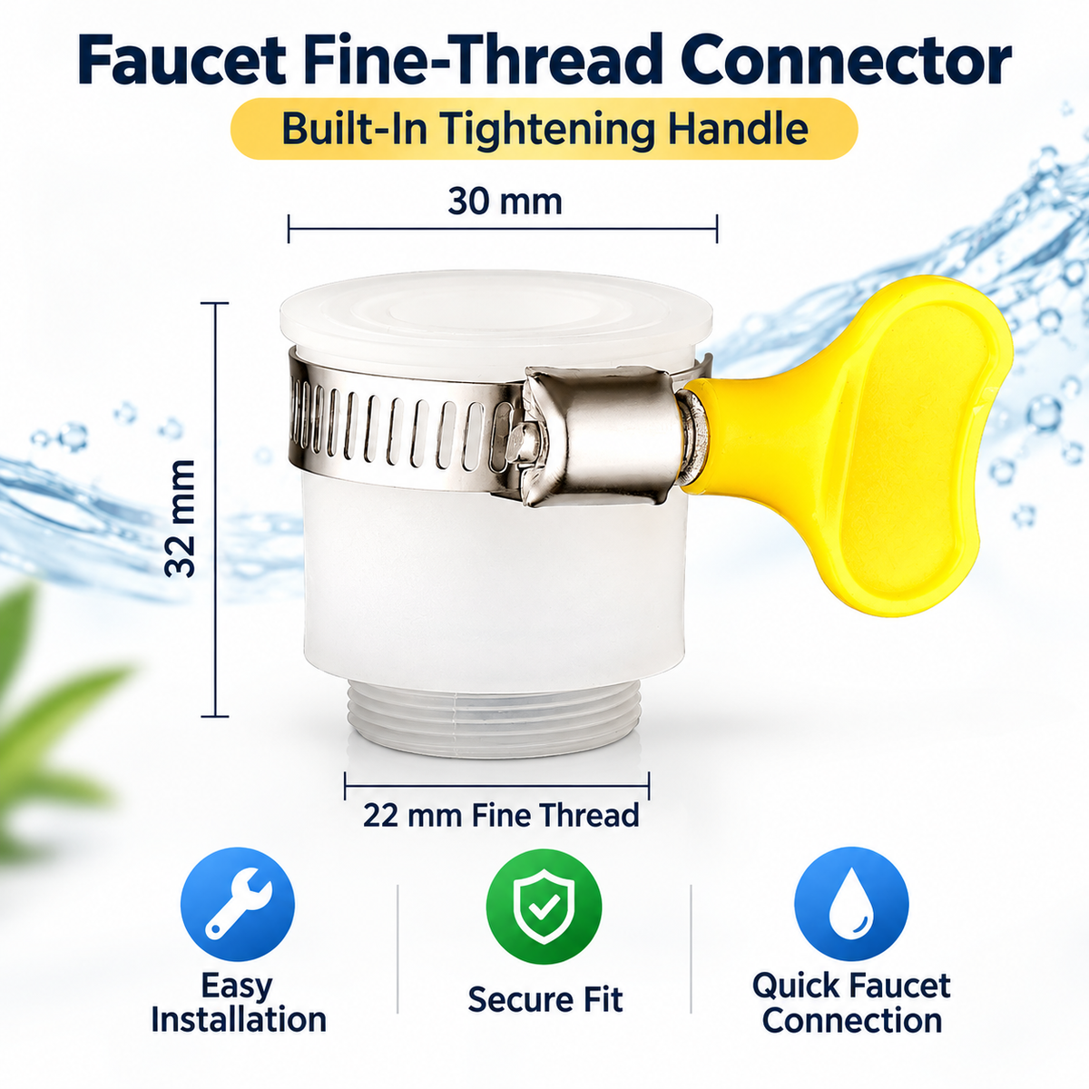 🚰Universal 720° Swivel Faucet Aerator – Fits 20mm & 22mm Sink Taps