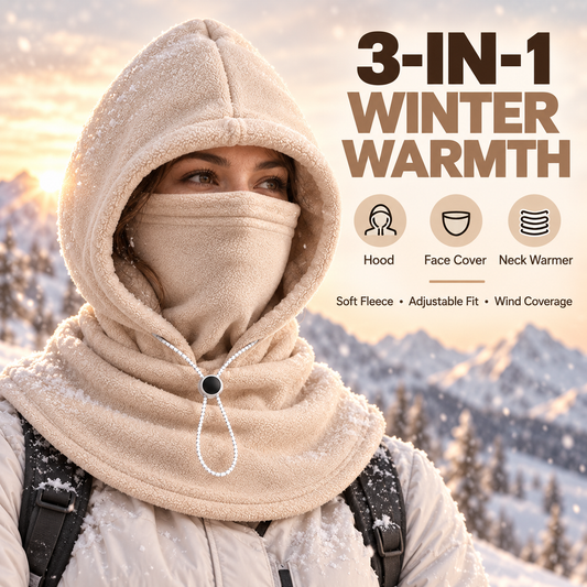 📢LAST DAY 49% OFF 3-in-1 Winter Fleece Balaclava Hood 🧣❄️ Warm Face, Ear & Neck Cover