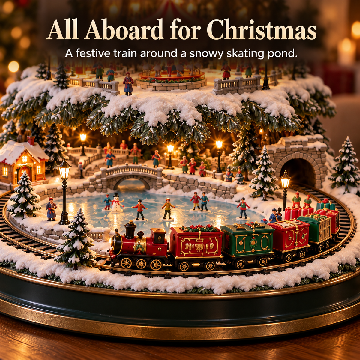 ✨ Christmas Village Lightscape Tree – Glowing Train, Carousel & Winter Wonderland 🎄🚂