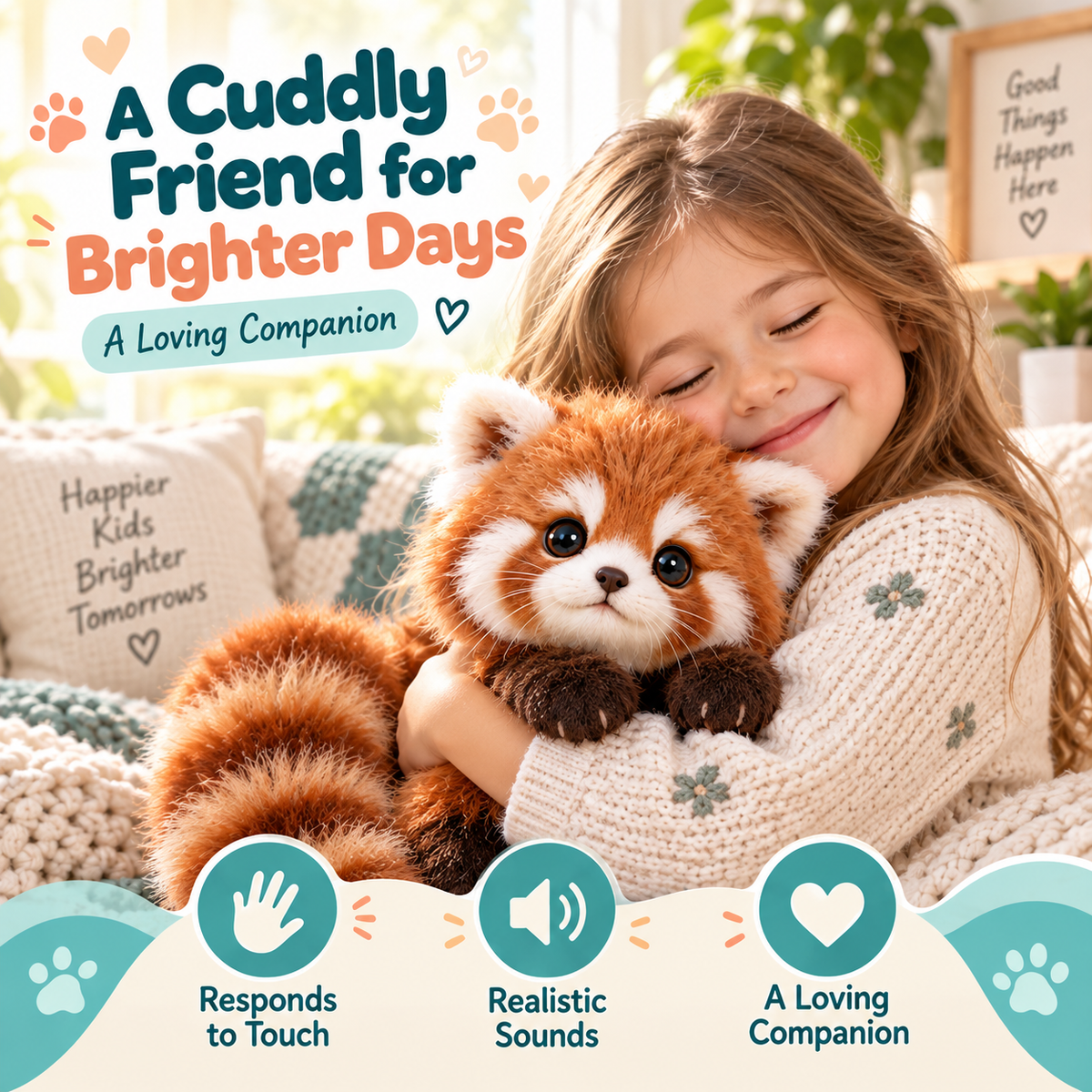 🐾❤️ CuddlePurr™ Red Panda – Interactive Plush Companion | A Little Friend, A Lot of Love🐾
