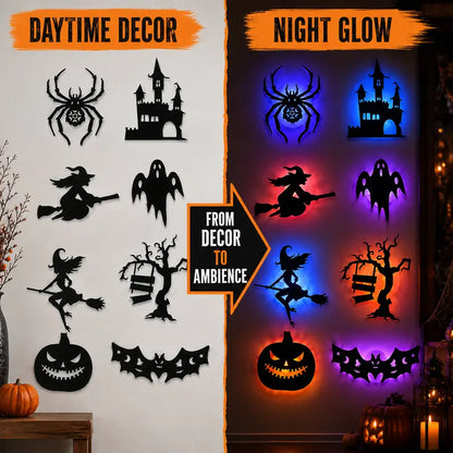 🎃Halloween LED Silhouette Wall Light Stickers, Battery Powered Peel