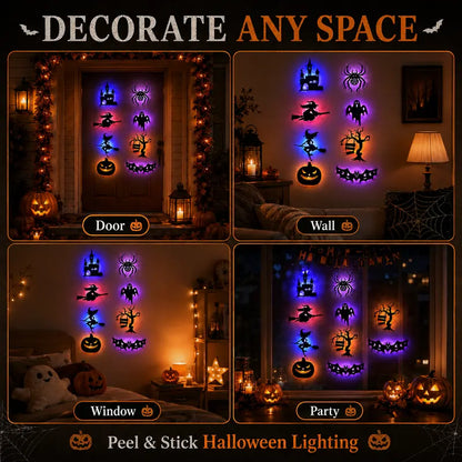 🎃Halloween LED Silhouette Wall Light Stickers, Battery Powered Peel