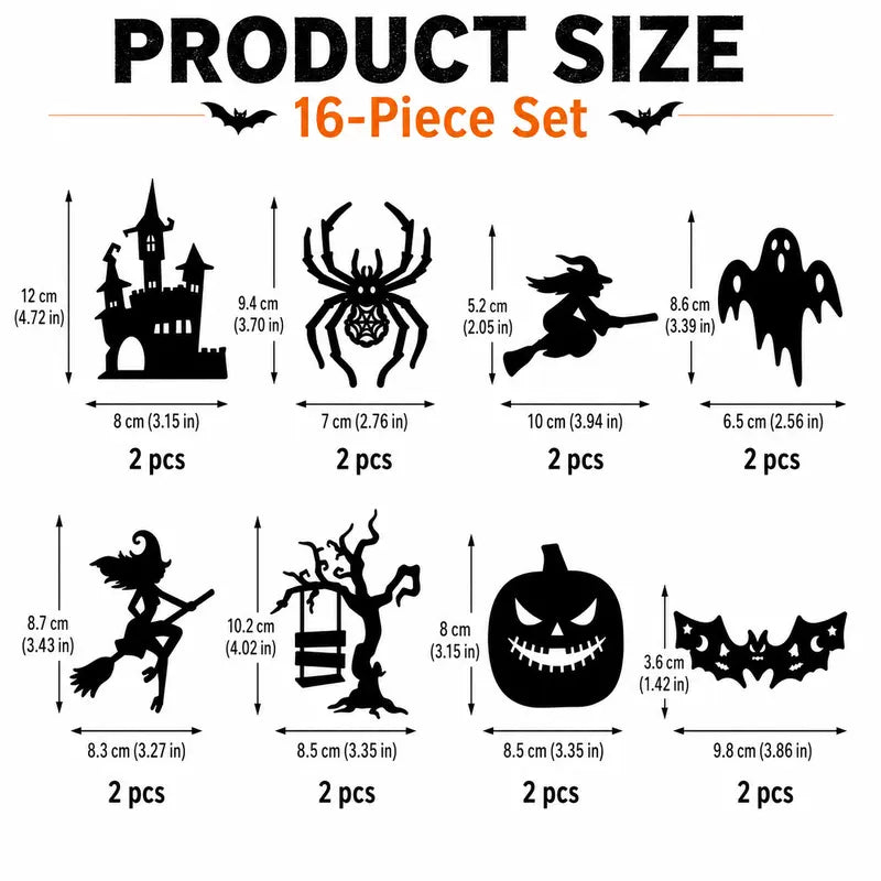 🎃Halloween LED Silhouette Wall Light Stickers, Battery Powered Peel