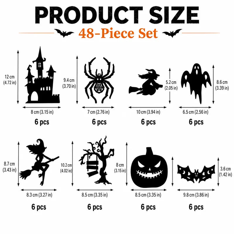 🎃Halloween LED Silhouette Wall Light Stickers, Battery Powered Peel