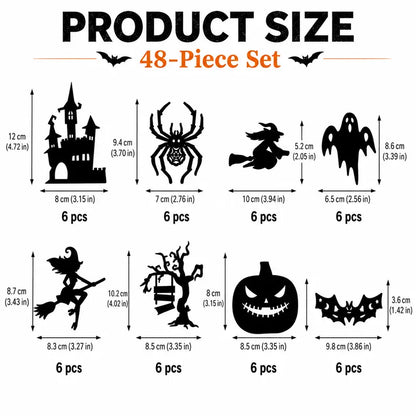 🎃Halloween LED Silhouette Wall Light Stickers, Battery Powered Peel