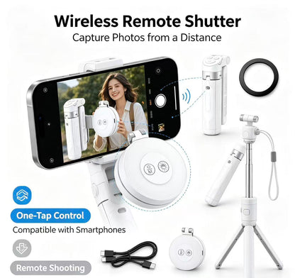 📹Zoomable Magnetic Palm Grip | Selfie Stick & Tripod