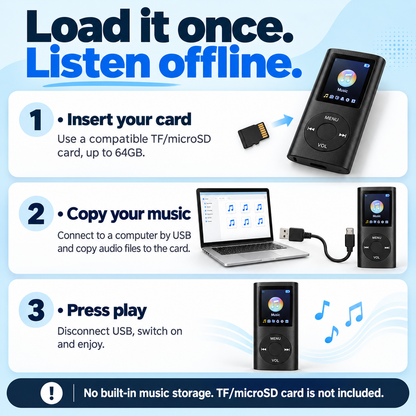 🎶Portable MP3 Player – Compact Digital Music Player with LCD Screen & TF Card Support✨