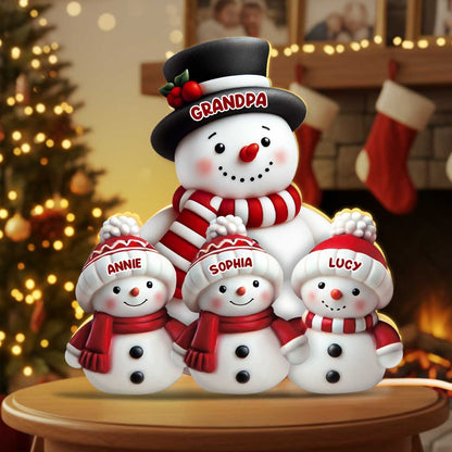 Snowman Family Light Box - Christmas Decor For Family, Grandma, Grandpa