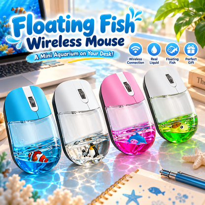 🐠✨ Mini Aquarium Liquid Wireless Mouse – Cute Floating Animal Design & Unique Desk Gift 🎁
