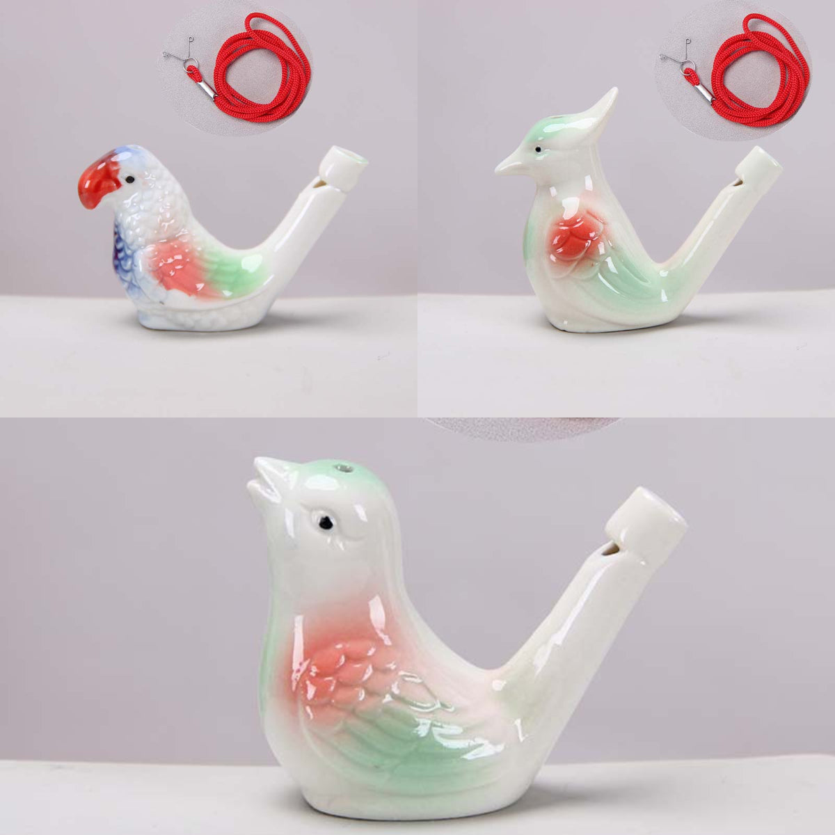 🐤 Ceramic Water Bird Whistle – Handcrafted, Realistic Chirping, Add Water to Sing (3PCS Set)