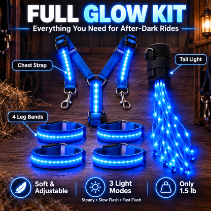 🐴 LED Horse Night Riding Lights – Full-Body Glow Kit with Enhanced Visibility & 12 Lighting Modes
