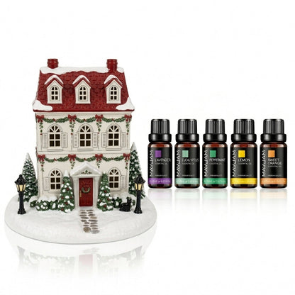 🏡Christmas House Aroma Diffuser – Gentle Mist & Glowing Windows