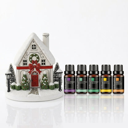 🏡Christmas House Aroma Diffuser – Gentle Mist & Glowing Windows
