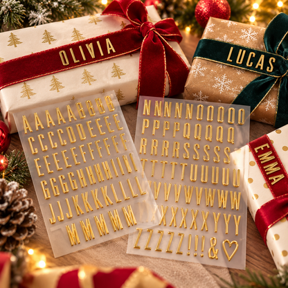 🎁✨ Personalized Gold Alphabet Stickers – Make Every Gift Extra Special!