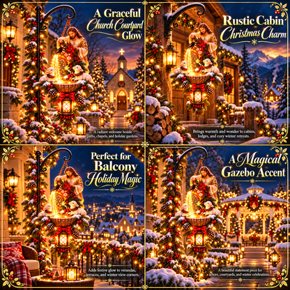 🎀🔥Last Day 50% OFF-✝️✨ Jesus Blessing Hanging Fountain – Lighted Christian Christmas Garden Decor