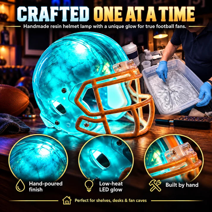 🎁 Handmade Football Helmet Lamp – LED Team Fan Cave Light with 32 Team Styles