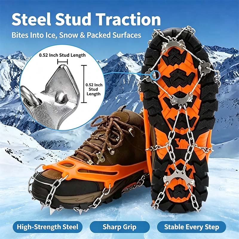 ❄️ Ice Cleats for Shoes & Boots – Anti-Slip Snow Traction Grips